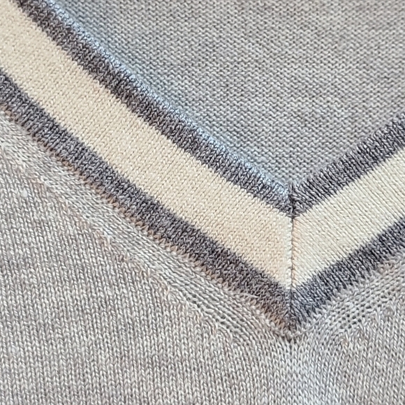 Silk Cotton Cashmere Blend Collegiate Sweater, Size Large - Picture 7 of 12